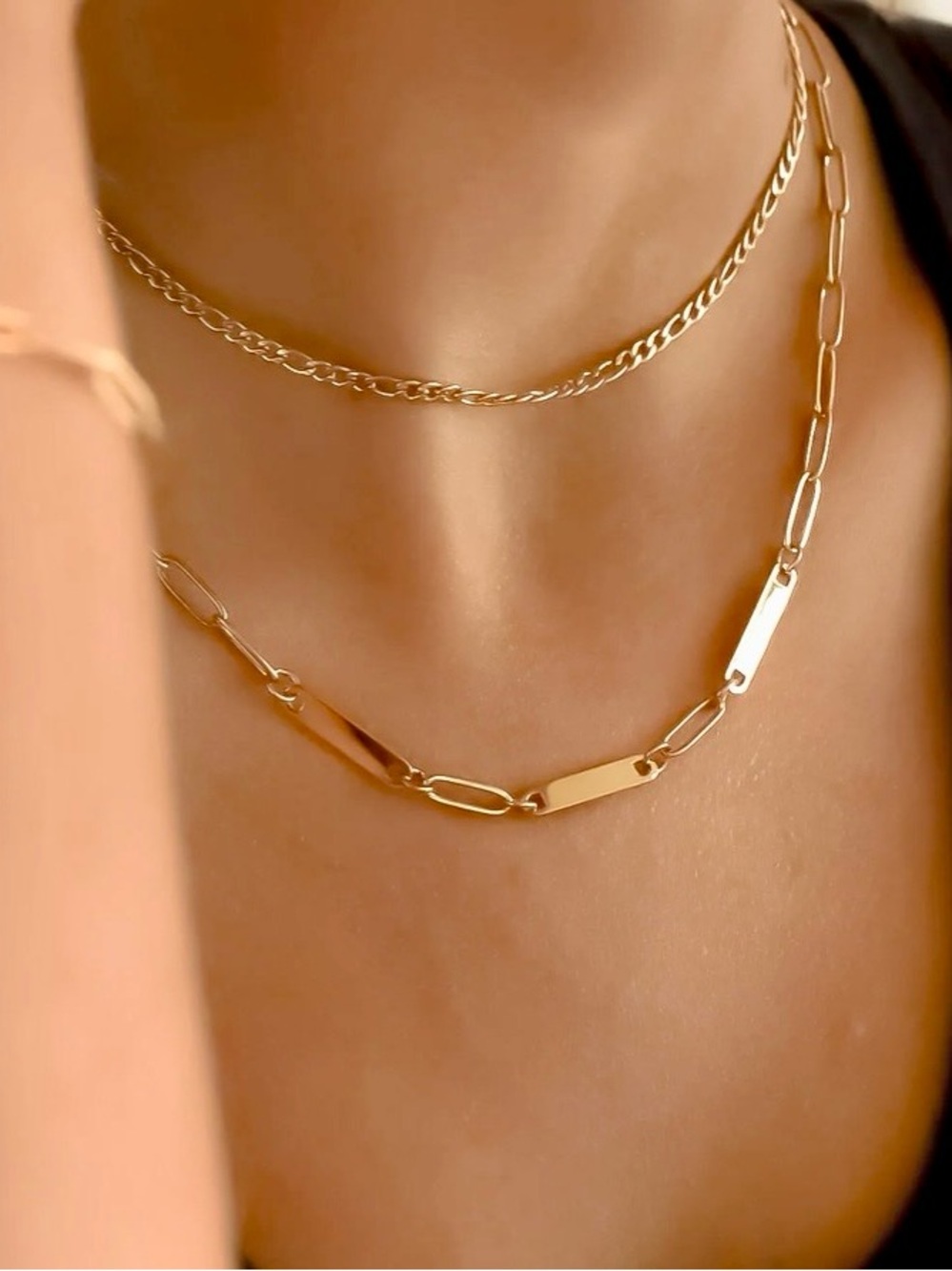 $30.00- 14k Gold Filled Engravable Paperclip Bar Necklace 18” - Picture 1 of 1